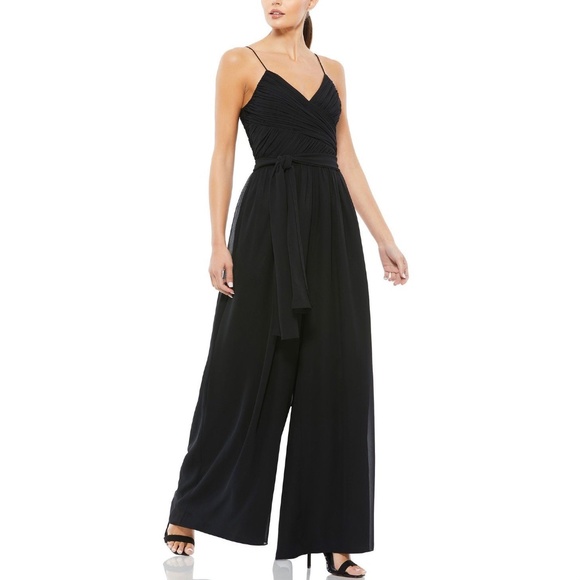 Mac Duggal Ieena 2651 Flowy Faux Wrap Chiffon Jumpsuit - Picture 1 of 11